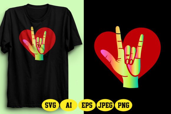 ASL Love Design in Heart Shape 1: Strategic Applications for Print-on-Demand and Brand Communication