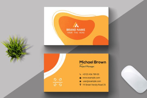 Business Card Layout with Geometric