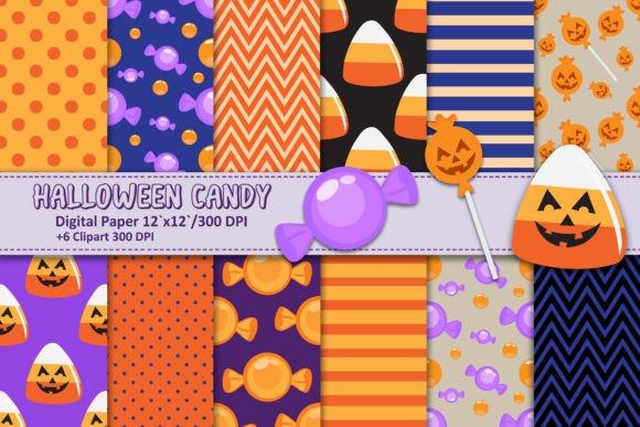Halloween Candy Digital Paper