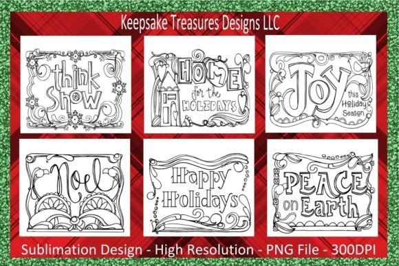 Happy Holidays Christmas Coloring Cards