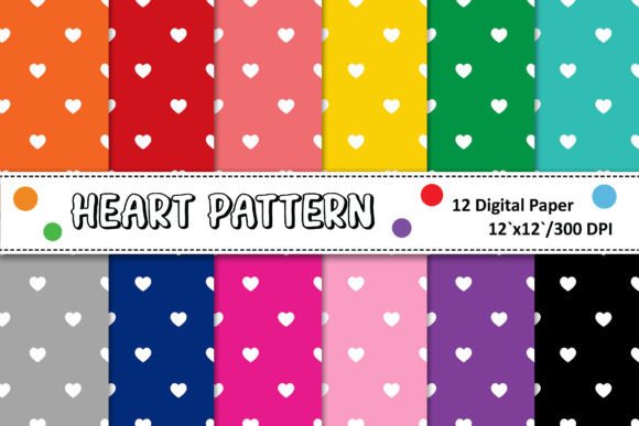 Heart Digital Paper for Creative Projects