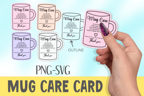 Mug Care Card - Tumbler Care Cards PNG