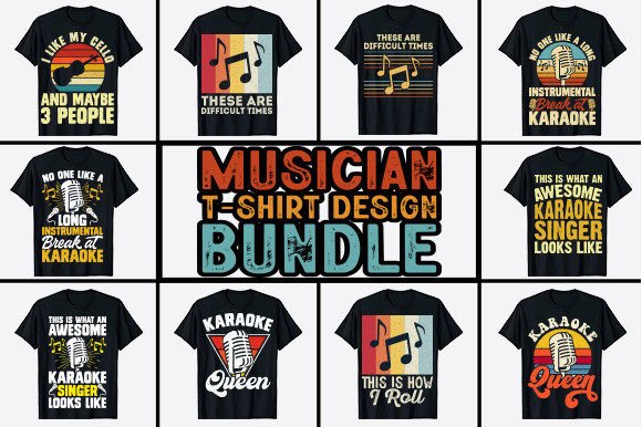 Music Musician T-shirt Designs Bundle